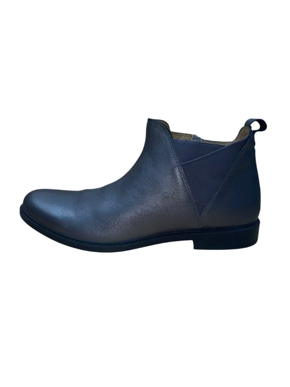 Hotter Women’s Metallic Gray Leather York Ankle Boots Size 8.5